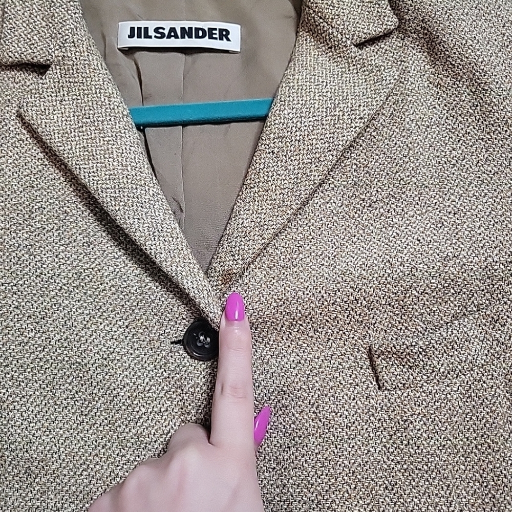 Womens Jil Sander Tweed Blazer Jacket Fall Winter Business Professional Size 42 - Picture 6 of 10